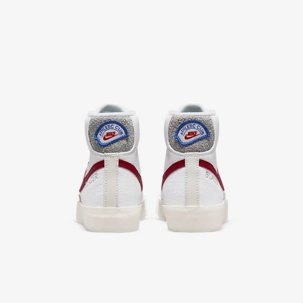 Kids' Nike Blazer Mid 77 Older Sneakers White / Light Grey / Red | NK597HQO