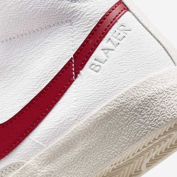 Kids' Nike Blazer Mid 77 Older Sneakers White / Light Grey / Red | NK597HQO