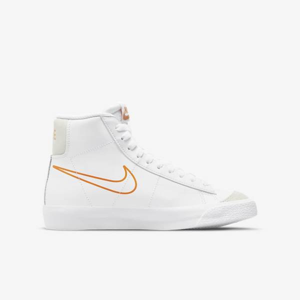 Kids' Nike Blazer Mid 77 Older Sneakers White / Black / White | NK617QOR