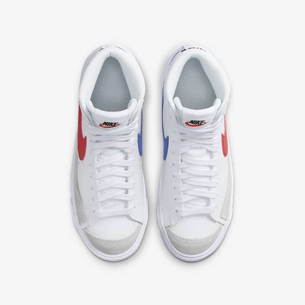 Kids' Nike Blazer Mid 77 Older Sneakers White / Blue / Black / Red | NK692ZCX