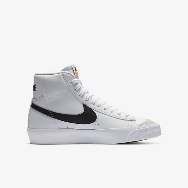 Kids' Nike Blazer Mid 77 Older Sneakers White / Orange / Black | NK798BNK