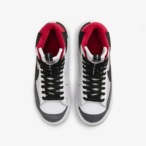 Kids' Nike Blazer Mid 77 SE Dance Older Sneakers White / Red / Light Grey / Black | NK862YUO