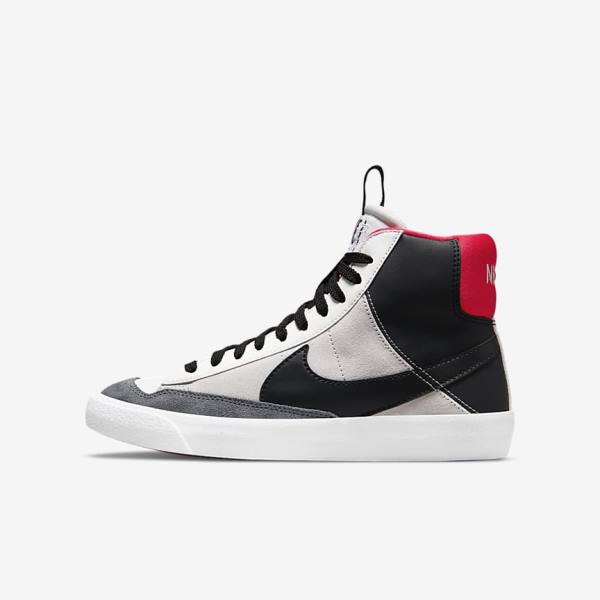 Kids\' Nike Blazer Mid 77 SE Dance Older Sneakers White / Red / Light Grey / Black | NK862YUO