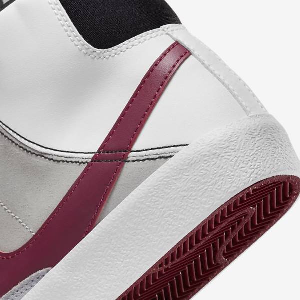 Kids' Nike Blazer Mid 77 SE Dance Older Sneakers White / Black / White / Burgundy | NK923XZF