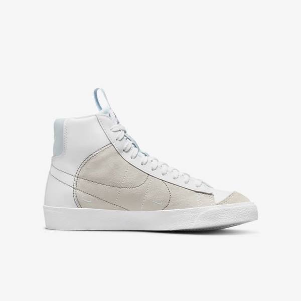 Kids' Nike Blazer Mid 77 SE Dance Older Sneakers White / Blue Grey | NK985EBV