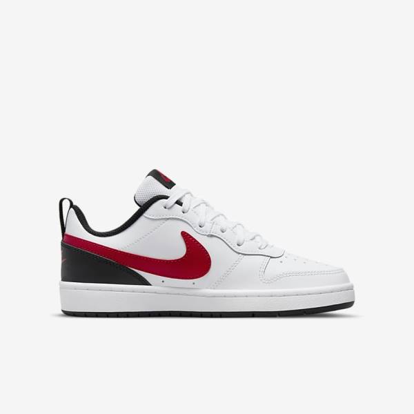 Kids' Nike Court Borough Low 2 Older Sneakers White / Black / Red | NK203XTO