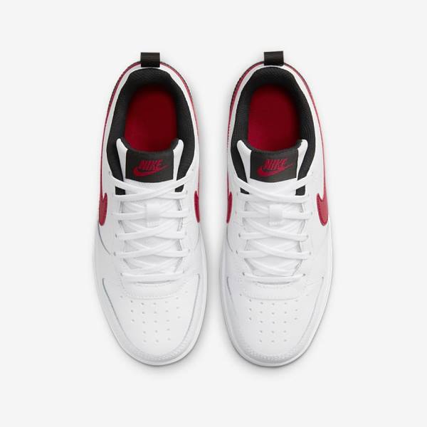 Kids' Nike Court Borough Low 2 Older Sneakers White / Black / Red | NK203XTO