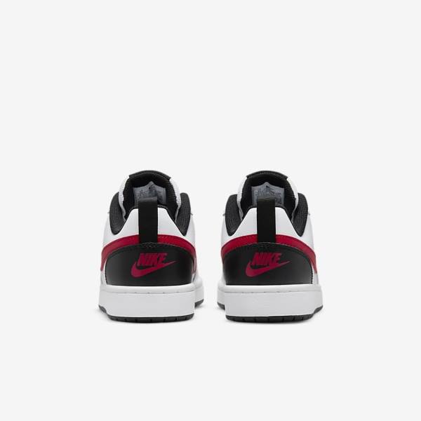 Kids' Nike Court Borough Low 2 Older Sneakers White / Black / Red | NK203XTO