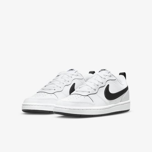 Kids' Nike Court Borough Low 2 Older Sneakers White / Black | NK216WBA