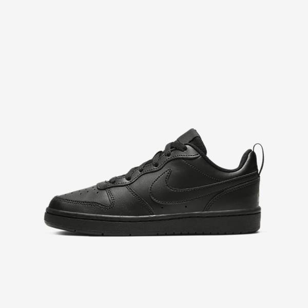 Kids\' Nike Court Borough Low 2 Older Sneakers Black | NK879UGT