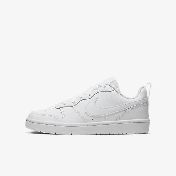 Kids\' Nike Court Borough Low 2 Older Sneakers White | NK925GVL