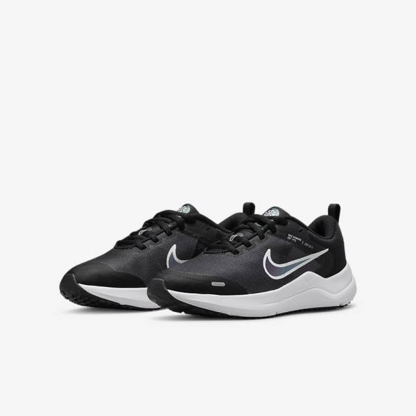 Kids' Nike Downshifter 12 Older Road Running Shoes Black / Dark Grey / White | NK631EXH