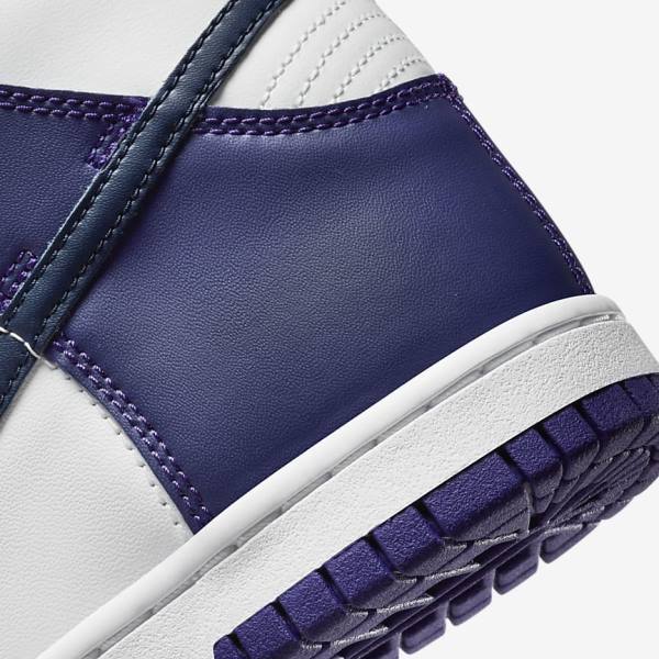 Kids' Nike Dunk High Older Sneakers White / Purple / Navy | NK908CBQ