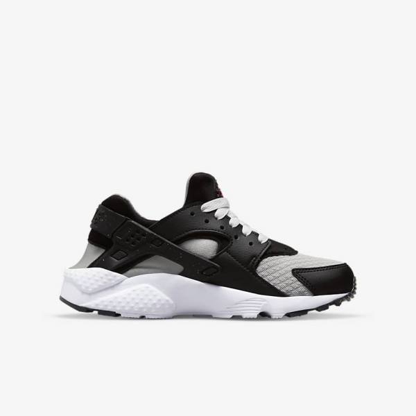 Kids' Nike Huarache Run Older Sneakers Black / Grey / White / Red | NK294FZP