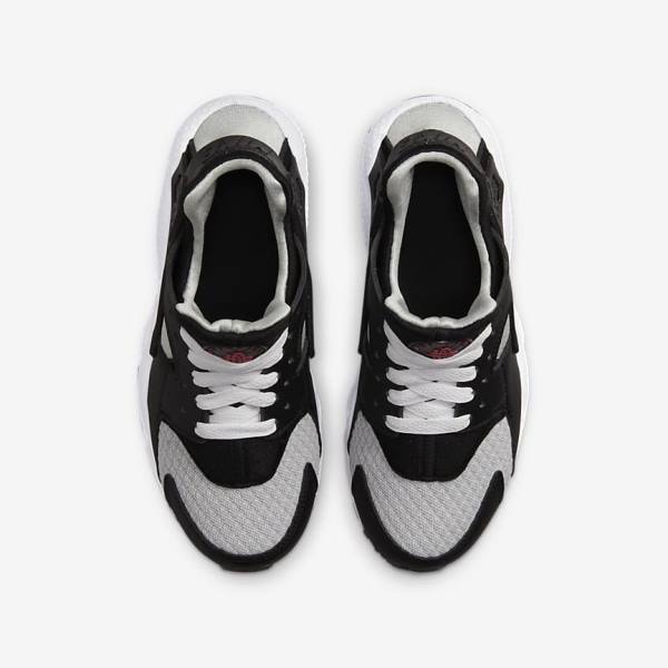 Kids' Nike Huarache Run Older Sneakers Black / Grey / White / Red | NK294FZP