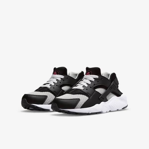 Kids' Nike Huarache Run Older Sneakers Black / Grey / White / Red | NK294FZP