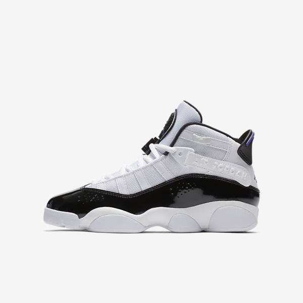 Kids\' Nike Jordan 6 Rings Older Sneakers White / Black | NK426XVY