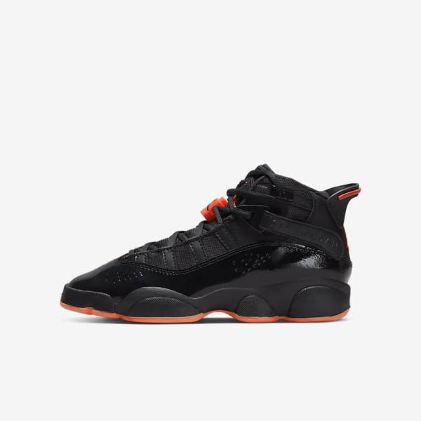 Kids\' Nike Jordan 6 Rings Older Sneakers Black | NK504KHQ