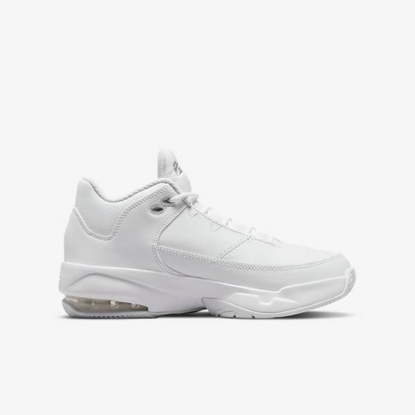 Kids' Nike Jordan Max Aura 3 Older Jordan Shoes White / Metal Silver | NK753HDA