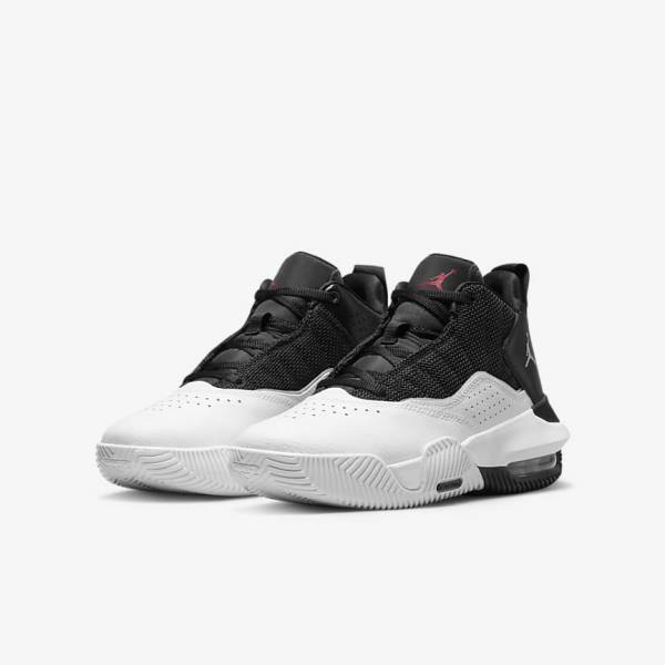 Kids' Nike Jordan Stay Loyal Older Sneakers Black / White / Metal Silver / Red | NK754JBQ