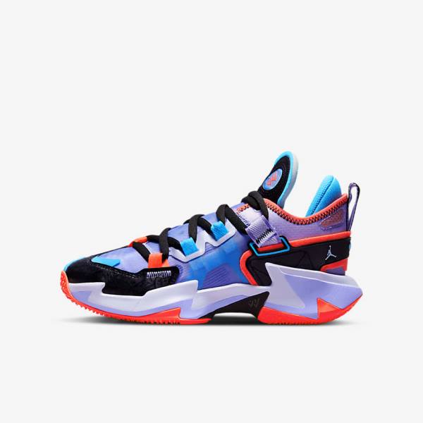 Kids\' Nike Jordan Why Not Zer0.5 Older Jordan Shoes Black / Blue / Light Red | NK697ZUP