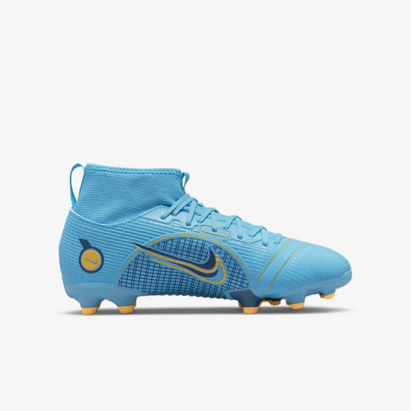 Kids' Nike Jr. Mercurial Superfly 8 Academy MG Older Multi-Ground Football Shoes Blue / Orange | NK968KNU