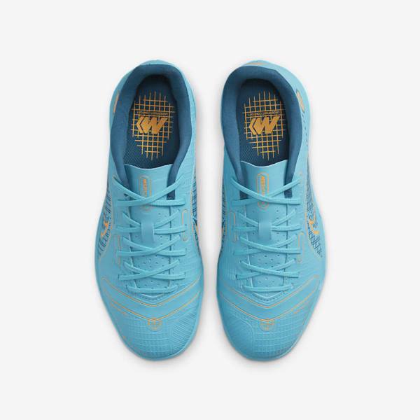 Kids' Nike Jr. Mercurial Vapor 14 Academy IC Older Indoor Court Football Shoes Blue / Orange | NK589INZ