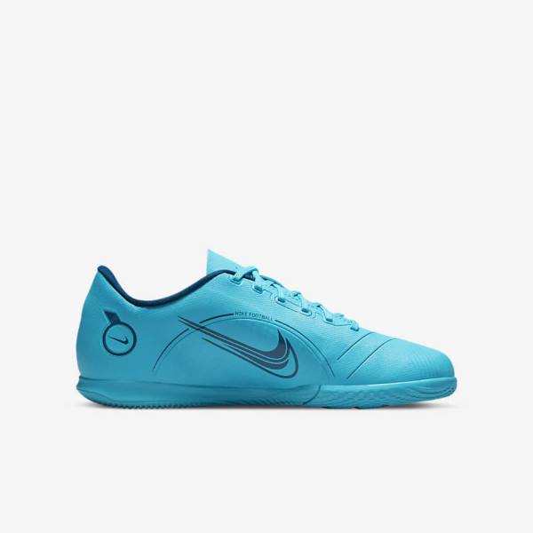 Kids' Nike Jr. Mercurial Vapor 14 Club IC Older Indoor Court Football Shoes Blue / Orange | NK586ZSJ