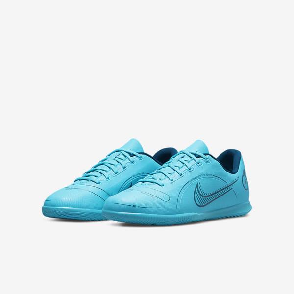 Kids' Nike Jr. Mercurial Vapor 14 Club IC Older Indoor Court Football Shoes Blue / Orange | NK586ZSJ