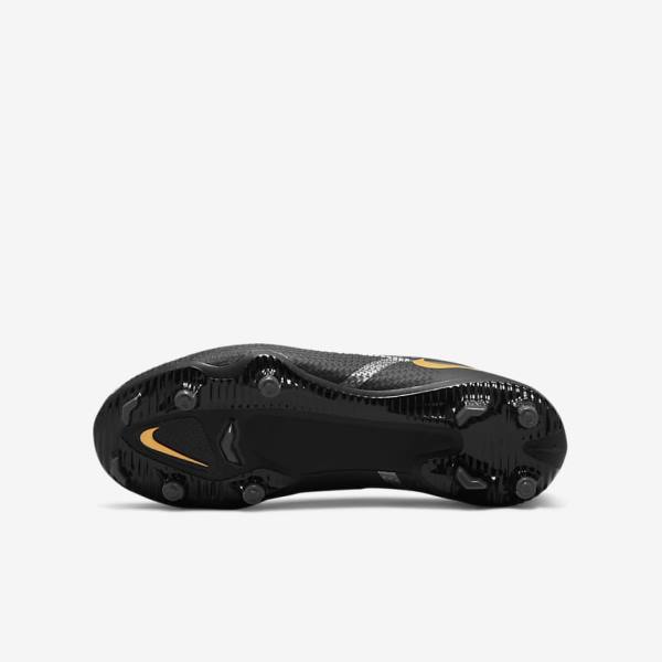 Kids' Nike Jr. Phantom GT2 Academy MG Older Multi-Ground Football Shoes Black / Metal Gold / Dark Grey / Metal Dark Grey | NK270VWT