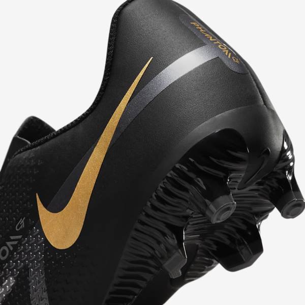 Kids' Nike Jr. Phantom GT2 Academy MG Older Multi-Ground Football Shoes Black / Metal Gold / Dark Grey / Metal Dark Grey | NK270VWT