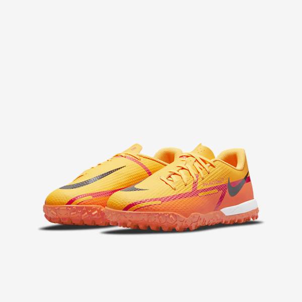 Kids' Nike Jr. Phantom GT2 Academy TF Older Turf Football Shoes Orange / Light Red / Black | NK704ICQ