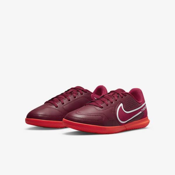 Kids' Nike Jr. Tiempo Legend 9 Club IC Older Indoor-Court Football Shoes Red / Light Red | NK583YBU