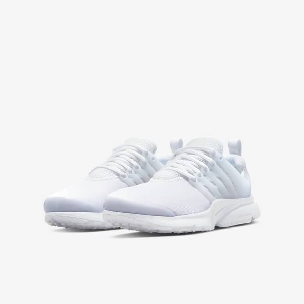 Kids' Nike Presto Older Sneakers White / Platinum / White | NK653CXO