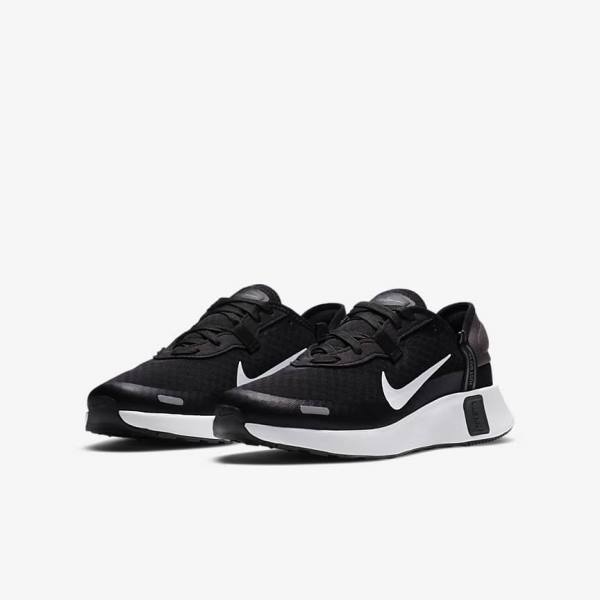 Kids' Nike Reposto Older Sneakers Black / Dark Grey / White | NK213NVR