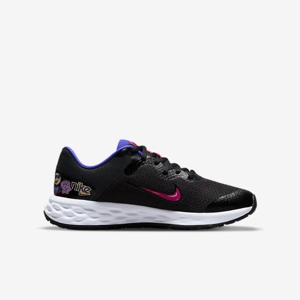 Kids' Nike Revolution 6 SE Older Road Running Shoes Black | NK592ODF