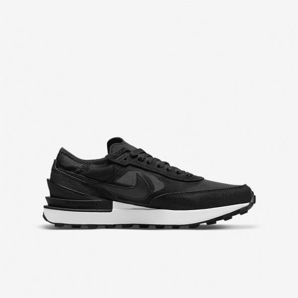 Kids' Nike Waffle One Older Sneakers Black / White / Orange / Black | NK790ROP