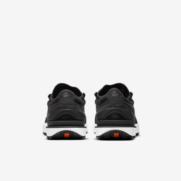 Kids' Nike Waffle One Older Sneakers Black / White / Orange / Black | NK790ROP