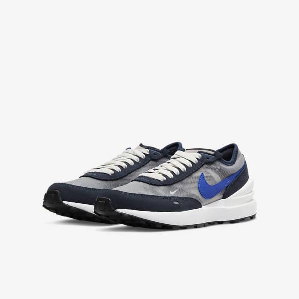 Kids' Nike Waffle One Older Sneakers Dark Obsidian / Black / Royal | NK507IFP