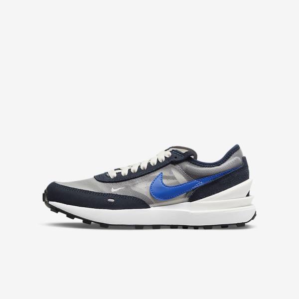 Kids\' Nike Waffle One Older Sneakers Dark Obsidian / Black / Royal | NK507IFP