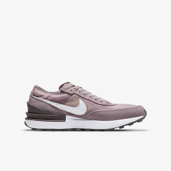 Kids' Nike Waffle One Older Sneakers Pink / Light Purple / White | NK580TSI