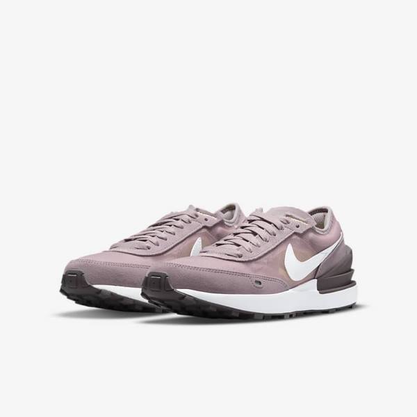 Kids' Nike Waffle One Older Sneakers Pink / Light Purple / White | NK580TSI