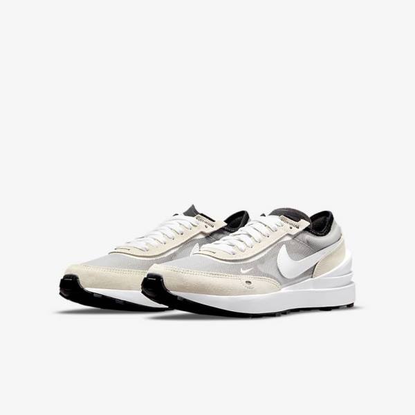 Kids' Nike Waffle One Older Sneakers White / Black / Orange | NK742JCH