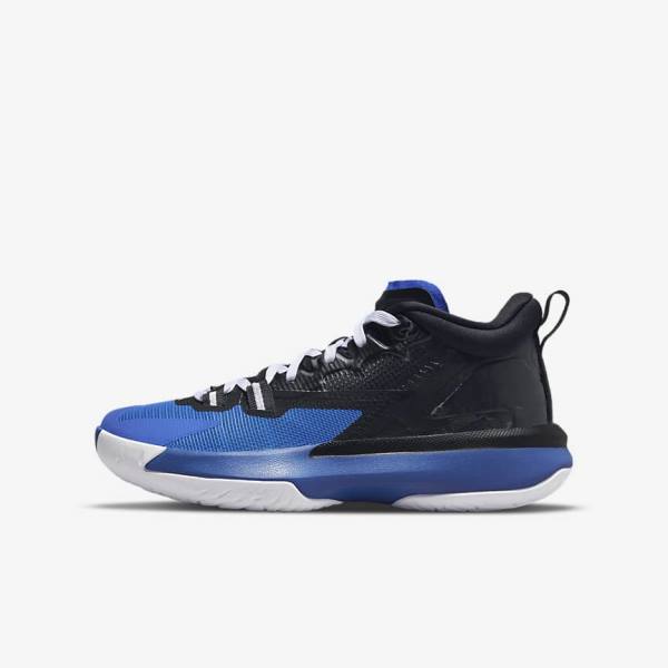 Kids\' Nike Zion 1 Older Sneakers Black / Royal / White | NK913IXW