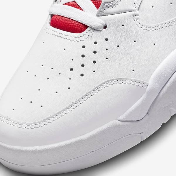 Men's Nike Air Flight Lite Mid Sneakers White / Red | NK792OUL