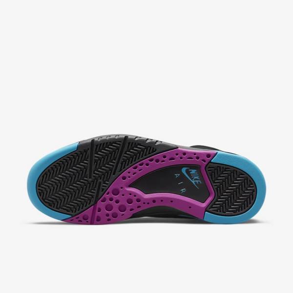 Men's Nike Air Flight Lite Mid Sneakers Black / Turquoise / Red Purple / Black | NK841LFA