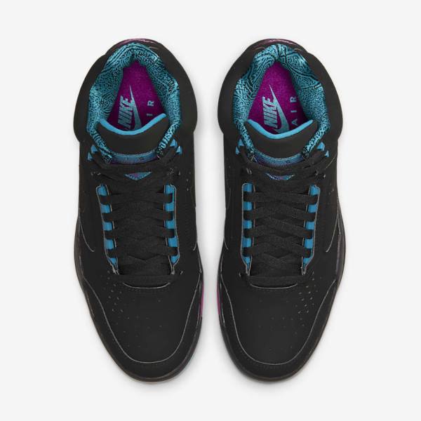 Men's Nike Air Flight Lite Mid Sneakers Black / Turquoise / Red Purple / Black | NK841LFA