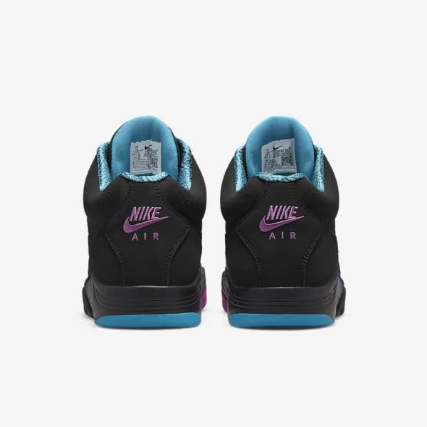 Men's Nike Air Flight Lite Mid Sneakers Black / Turquoise / Red Purple / Black | NK841LFA