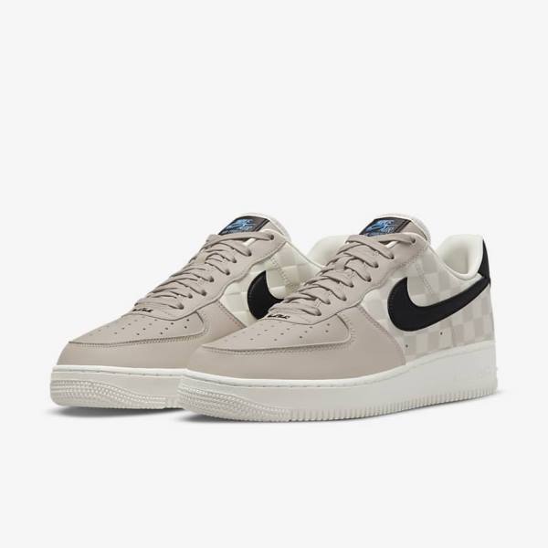 Men's Nike Air Force 1 07 QS Sneakers Cream / Black / Black | NK853ZQY