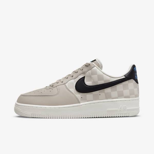 Men\'s Nike Air Force 1 07 QS Sneakers Cream / Black / Black | NK853ZQY